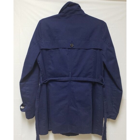 GAP Women's Navy Blue Trench Coat Fully Lined Double Breasted S Pre Owned Good - Picture 2 of 15